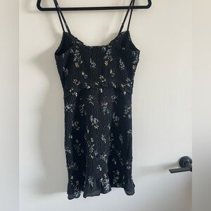 Smocked Floral Black Dress Abercrombie & Fitch Size Small